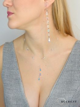 Kolczyki Swarovski element w opalizującym kolorze KR 493-1 wykonana ze srebra próby 925  (7).JPG